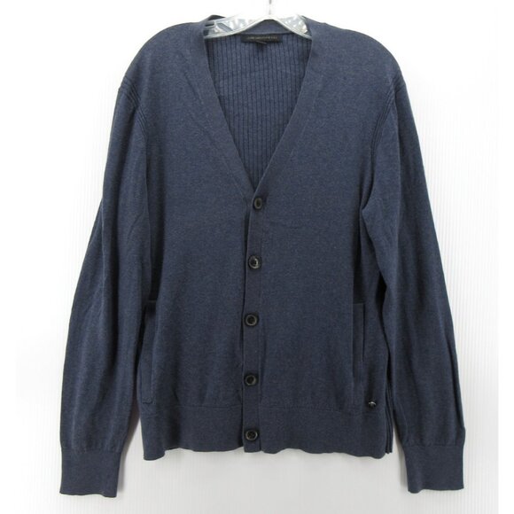 John Varvatos Sweater Medium Cardigan Button Up Ribbed Knit Classic - Picture 1 of 11